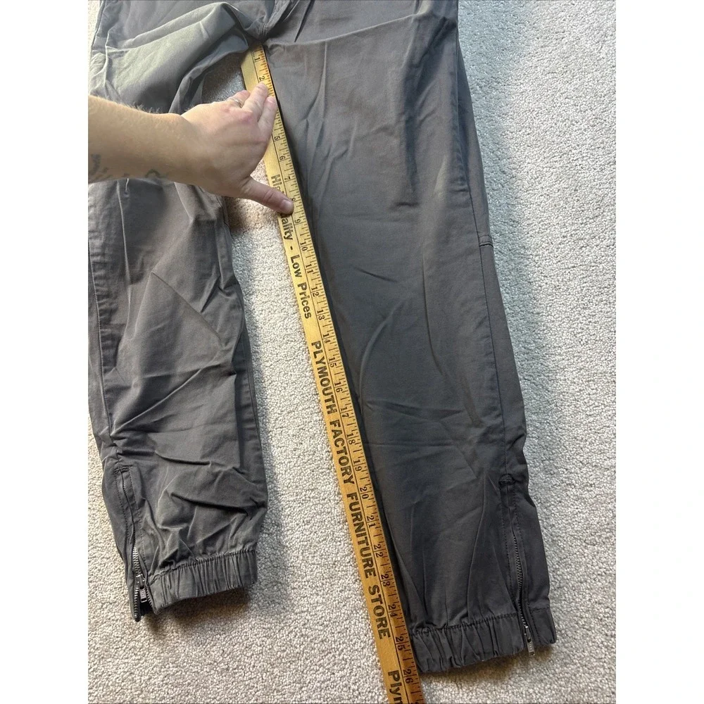 Outerknown S.E.A. Mission Jogger Pants Women 2 Grey Organic Cotton Ankle Zip NEW